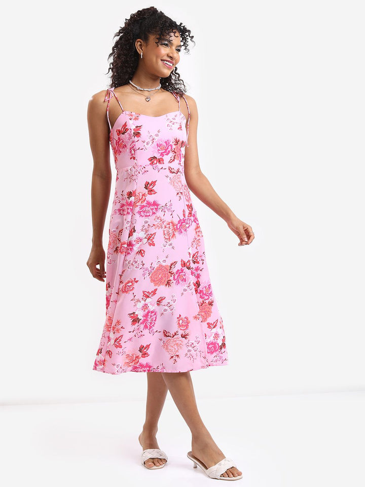 Tokyo Talkies Floral Printed Fit & Flare Midi Dress