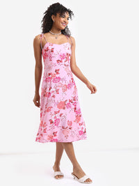 Tokyo Talkies Floral Printed Fit & Flare Midi Dress