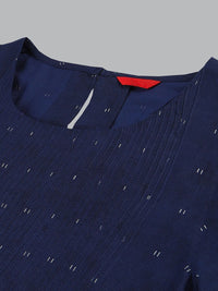 W Women Blue Ethnic Motifs Printed Handloom Kurta