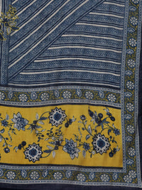 Varanga Floral Printed Sequinned Chanderi Silk Straight Kurta With Trouser & Dupatta