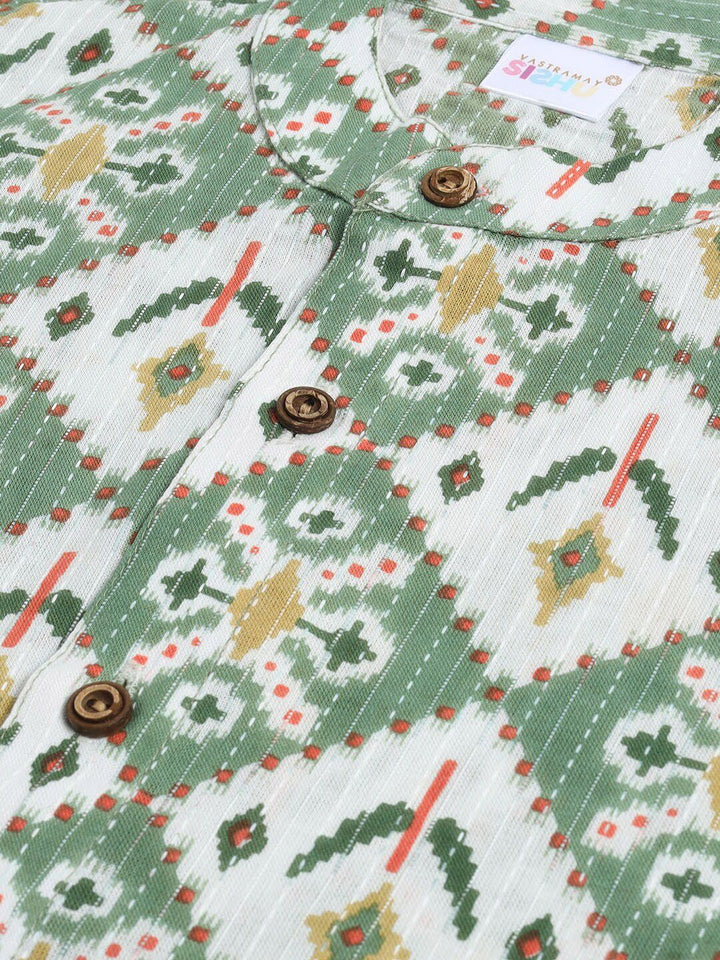 Vastramay Boys Abstract Printed kurta dengan piyama