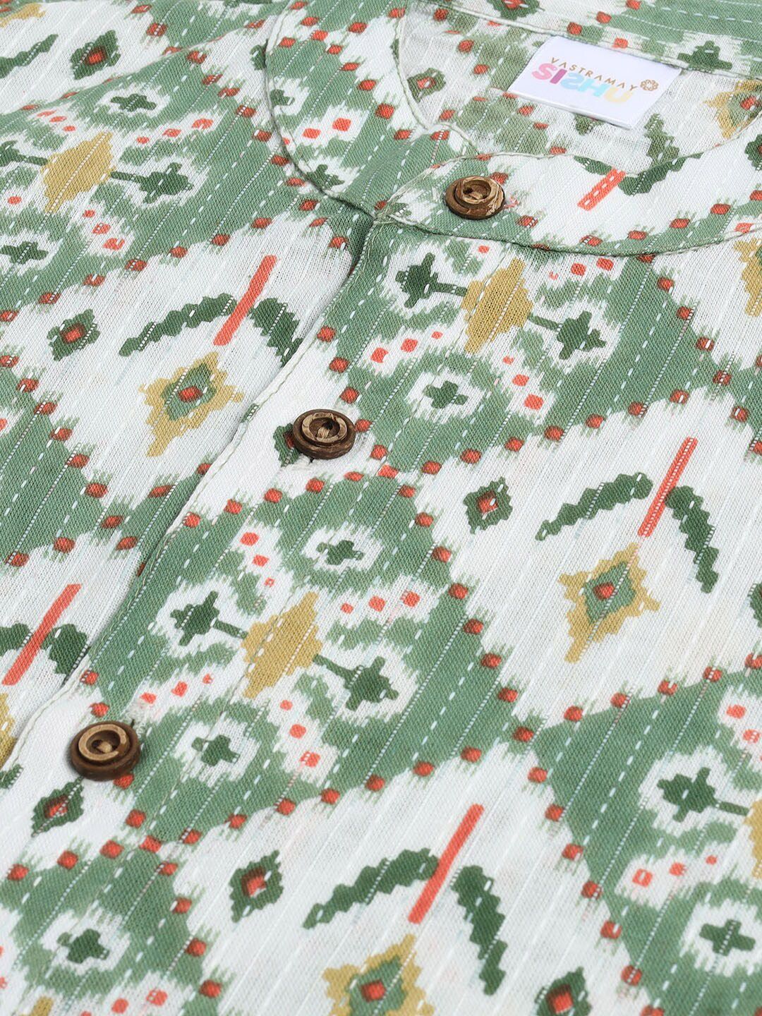 Vastramay Boys Abstract Printed kurta dengan piyama
