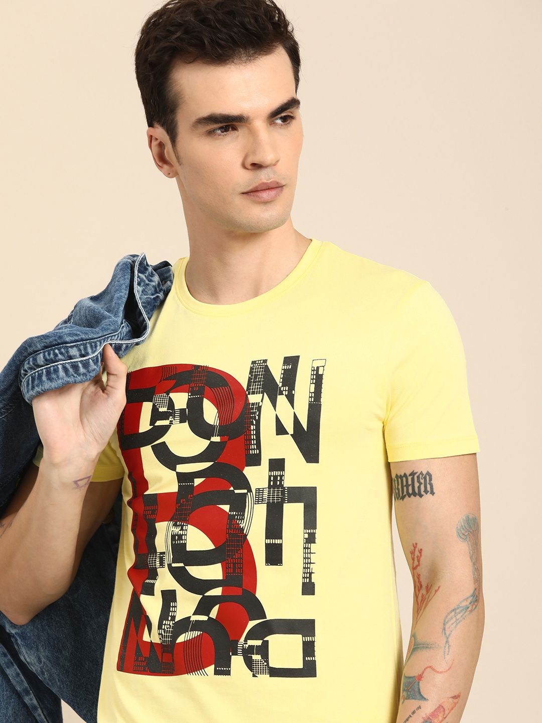 Being Human Typography Printed Pure Cotton T-shirt