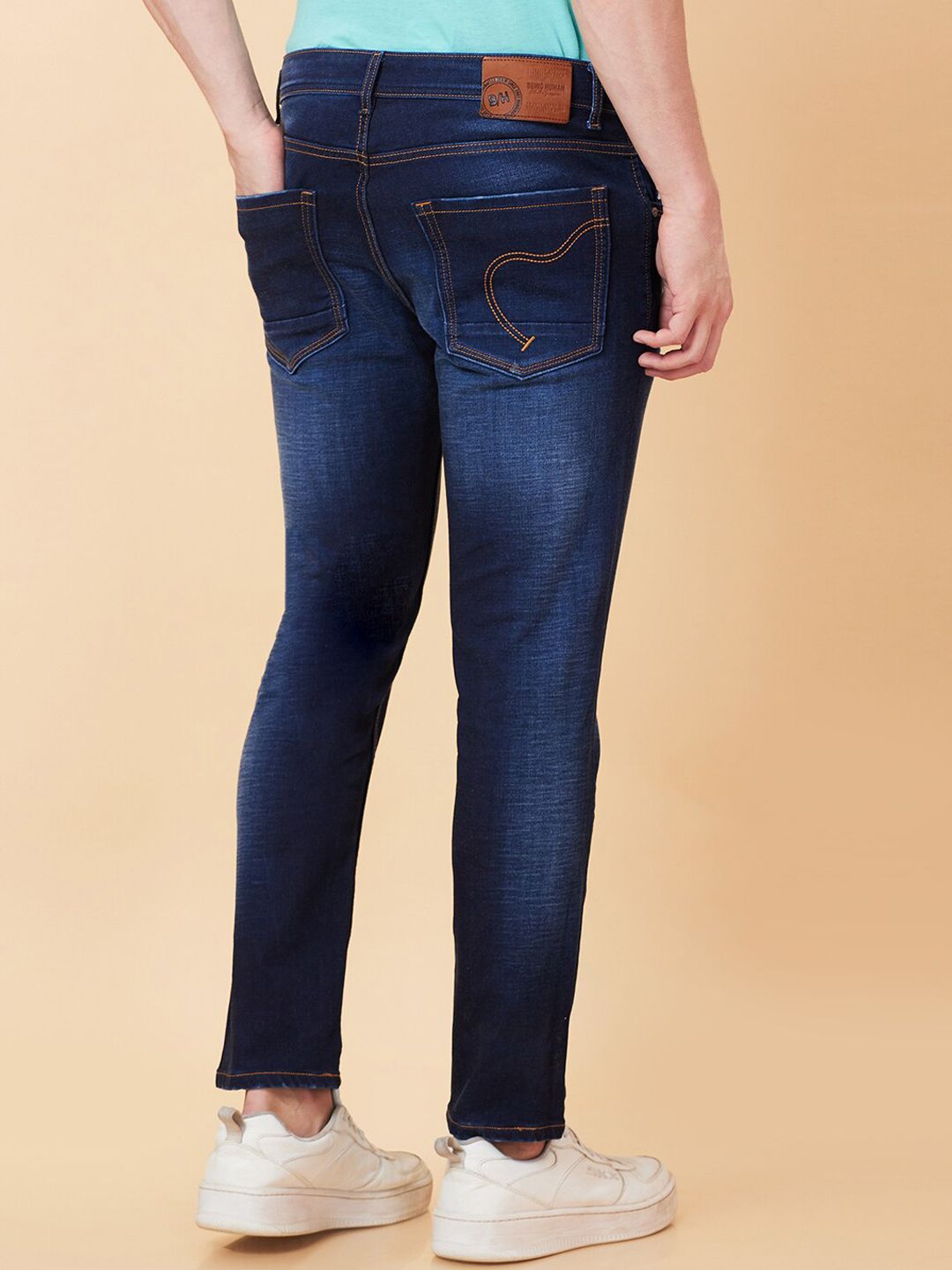 Being Human Men Low Distress Light Fade Jeans