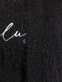 Tokyo Talkies Faux Fur Detail Shoulder Straps Acrylic Crop Top With Cardigan