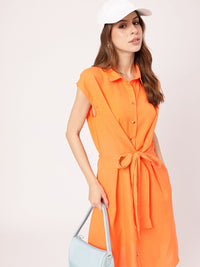 Femme Radiate In Ribbon Shirt Style Dress