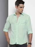 The Indian Garage Co Slim Fit Opaque Striped Casual Shirt