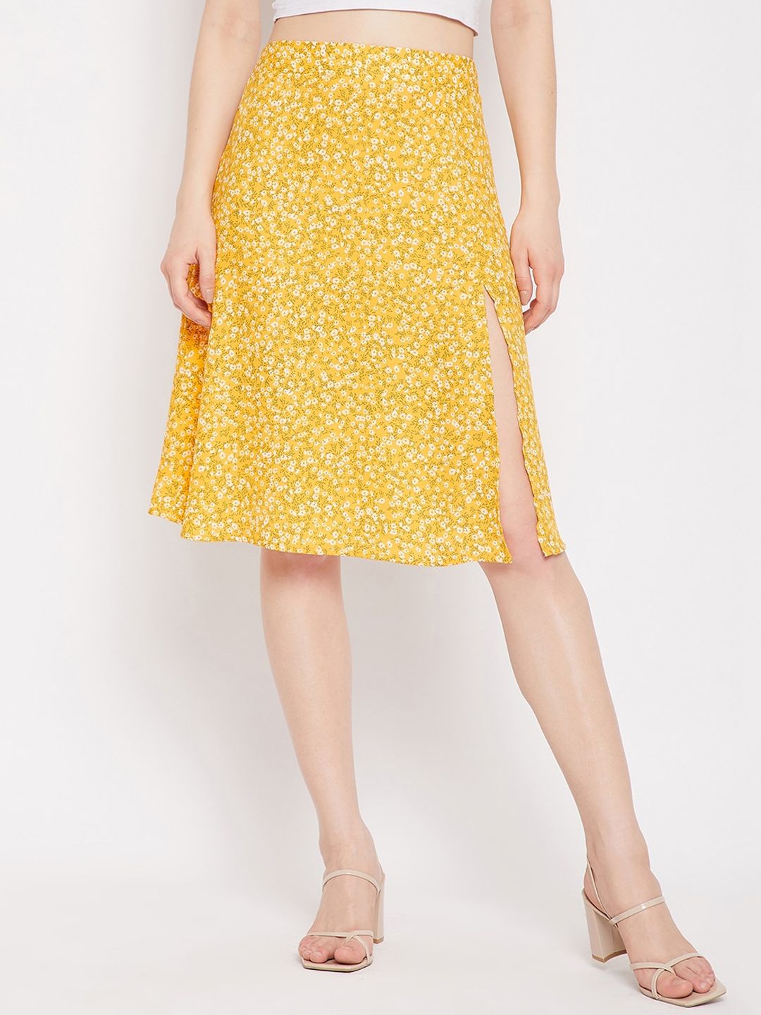 Berrylush Women Floral Printed High Rise Pencil Skirt