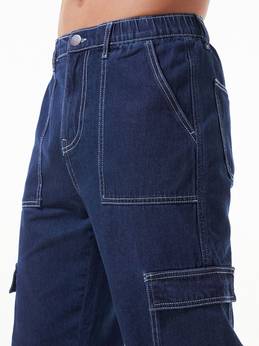 Bewakoof Men Pure Cotton Baggy Cargo Jeans