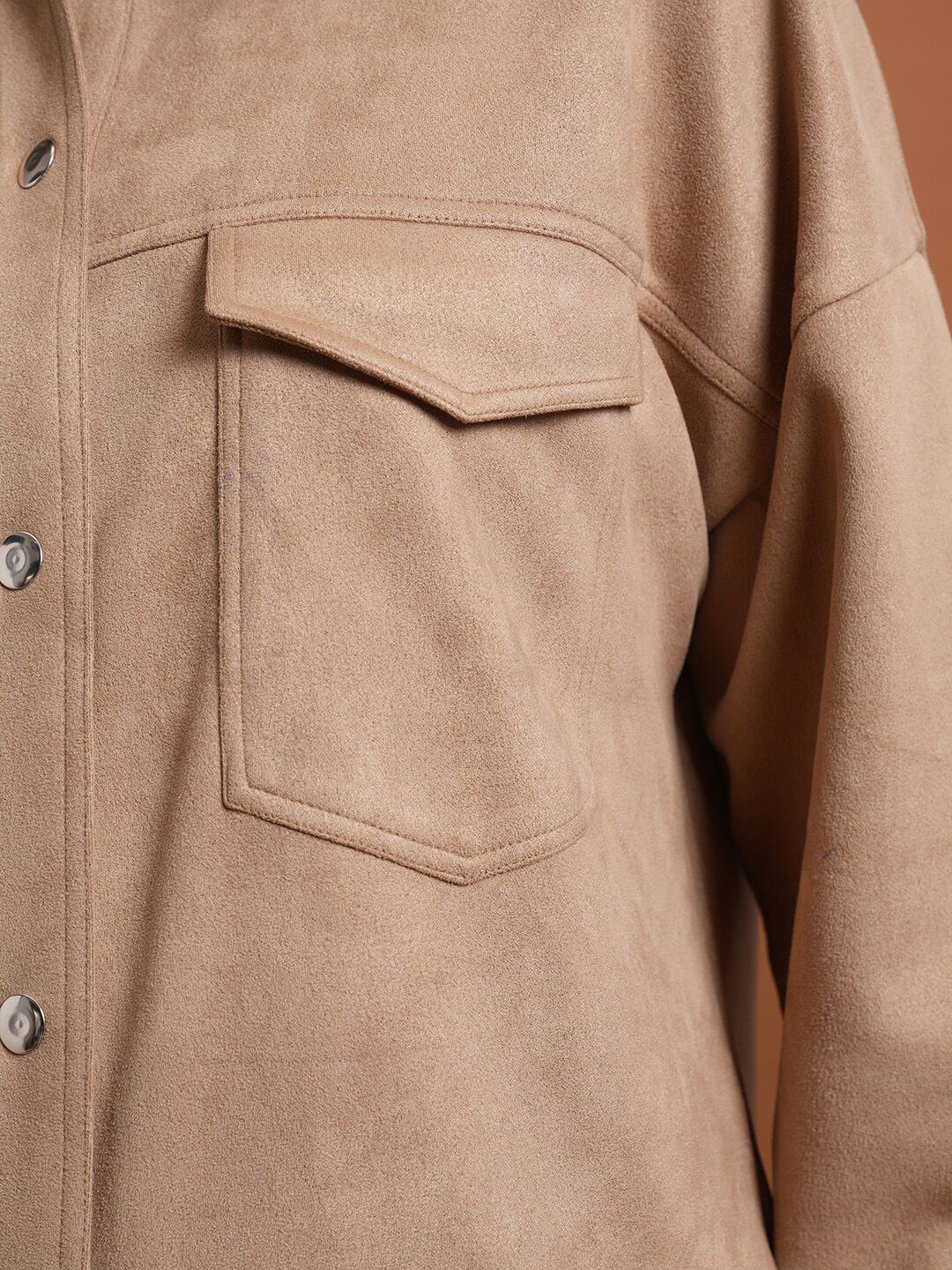 Tokyo Talkies Beige Spread Collar Tailored Jacket
