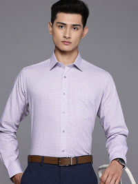 Raymond Pure Cotton Slim Fit Checked Formal Shirt