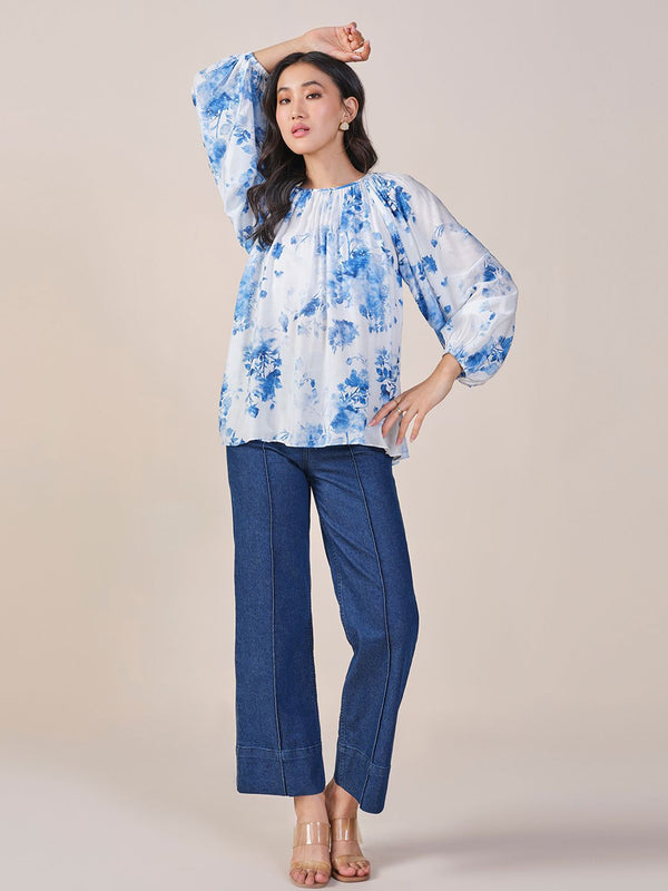 AND Round Neck Floral Printed Top