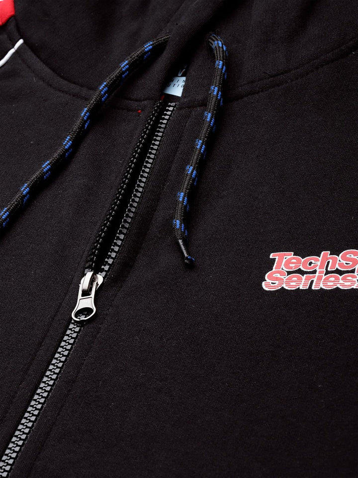 The Indian Garage Co Men Black Hooded Sweatshirt