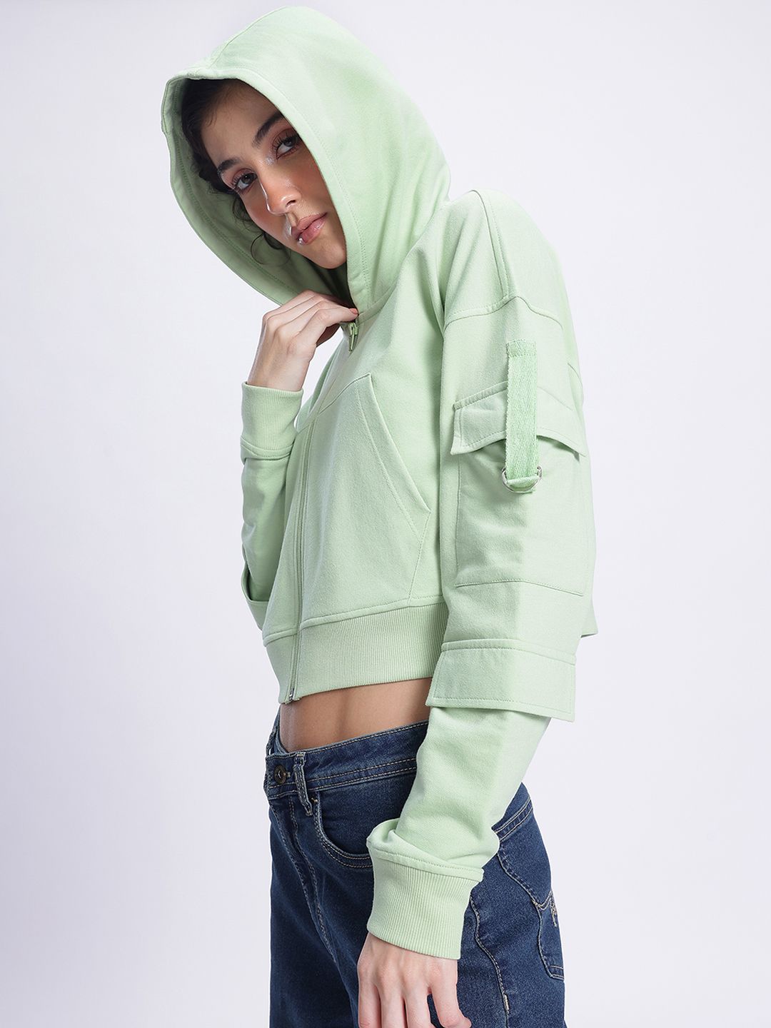 DressBerry Hooded Crop Sweatshirt