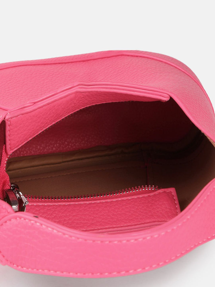 DressBerry Structured Stylized Handle Handheld Bag with Bow Detail
