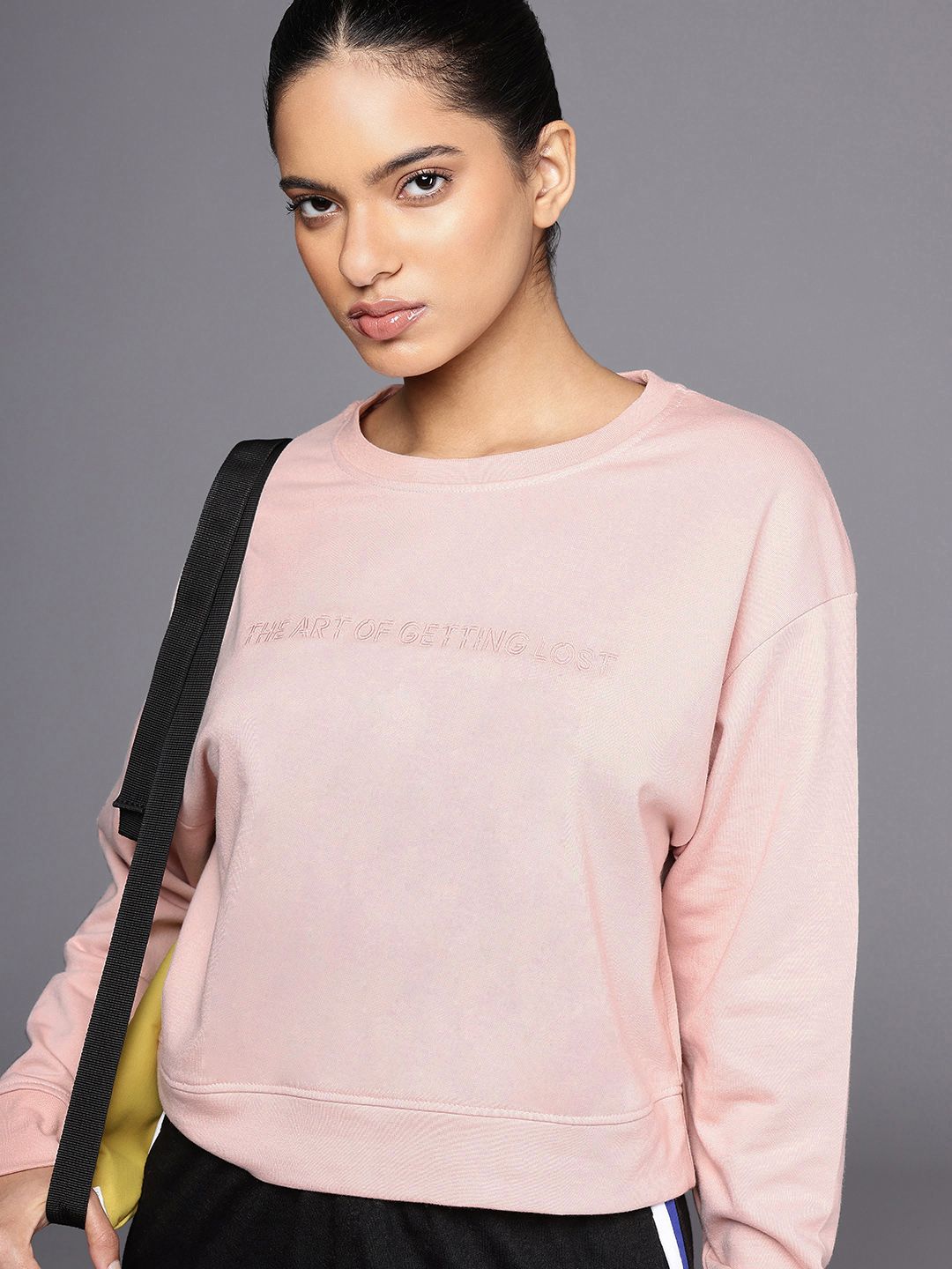 HRX by Hrithik Roshan TRAILTRACERS Typography Embroidered Sweatshirts