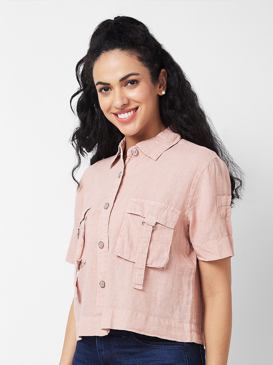SPYKAR Women Boxy Opaque Casual Shirt