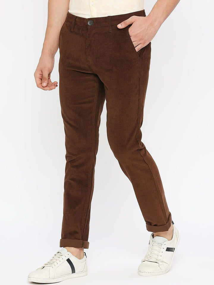 SPYKAR Men Self Design Slim Fit Trousers