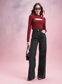 DressBerry Women Mid-Rise Wide Leg Stretchable Jeans