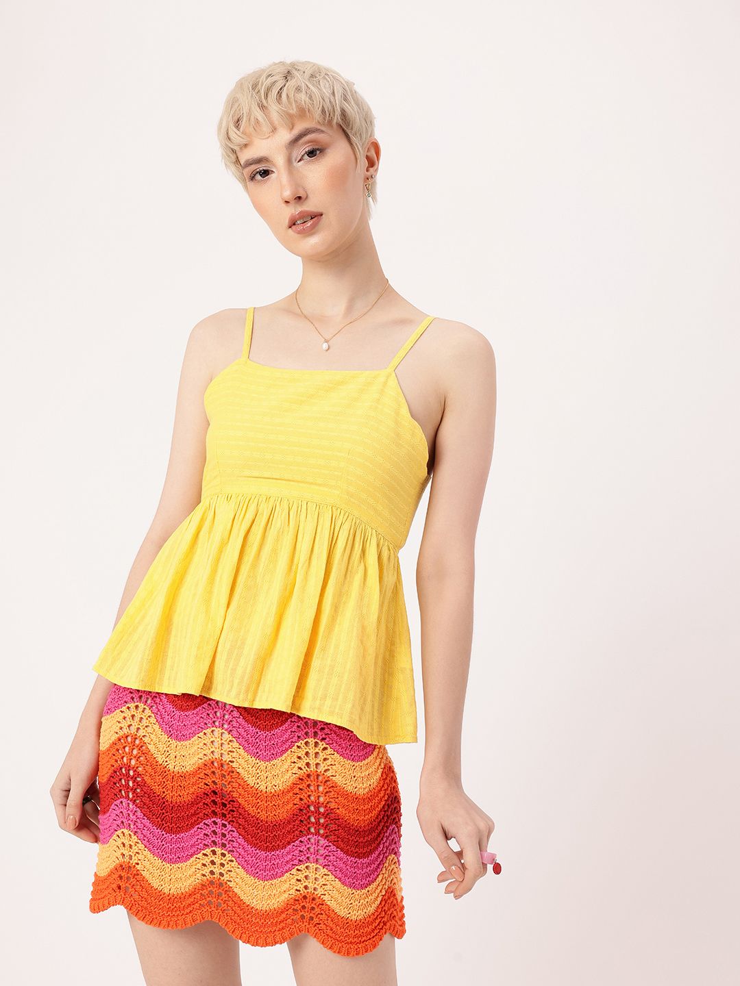 DressBerry Weekend Vibes Self Striped A-Line Top