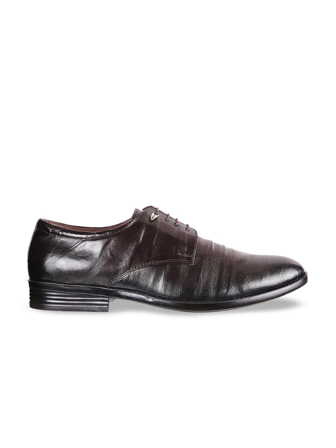 Metro Men Brown Solid Formal Derbys