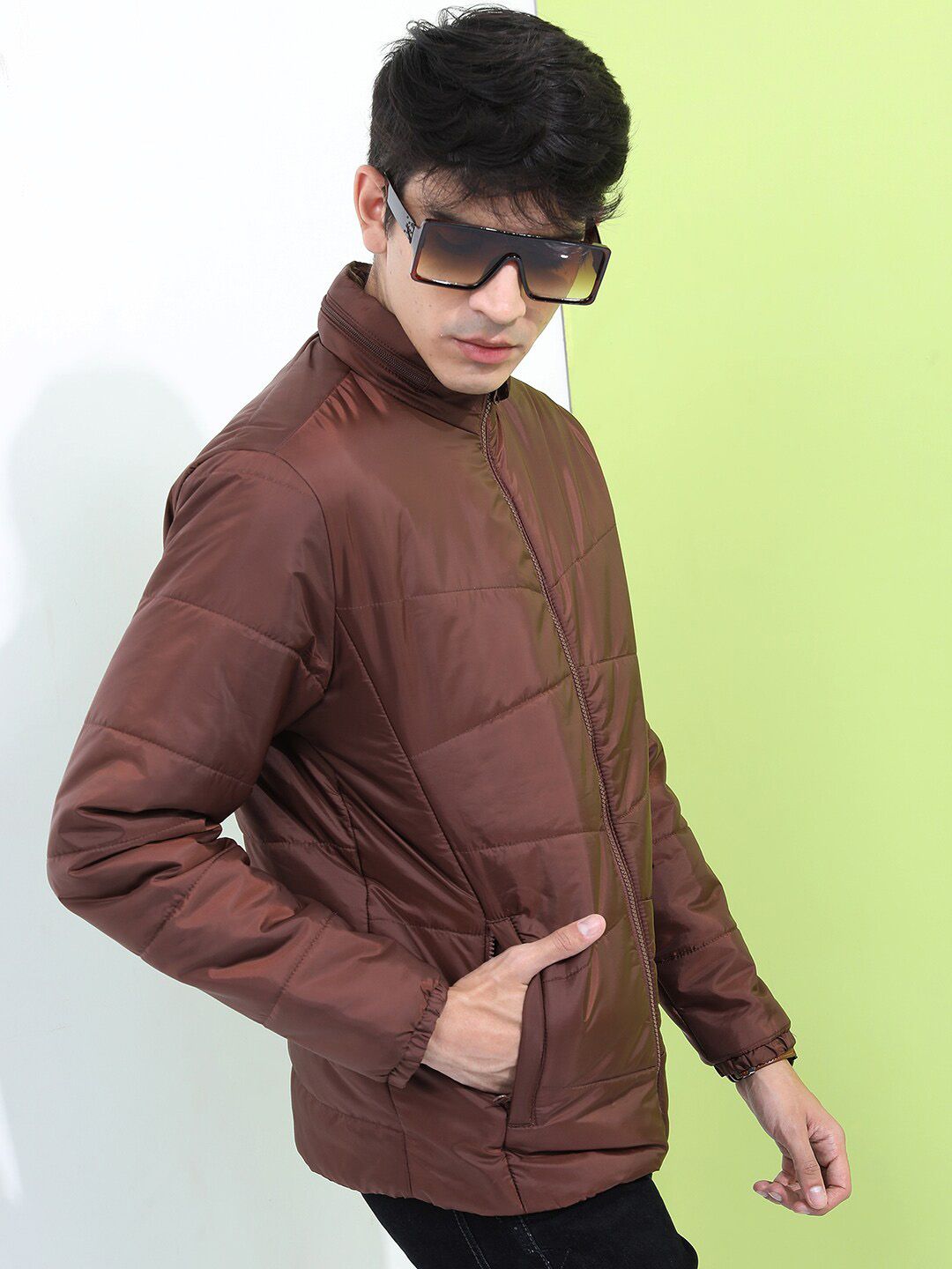 HIGHLANDER Men Brown Bomber Jacket