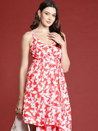 all about you Floral Print Asymmetric Wrap Dress
