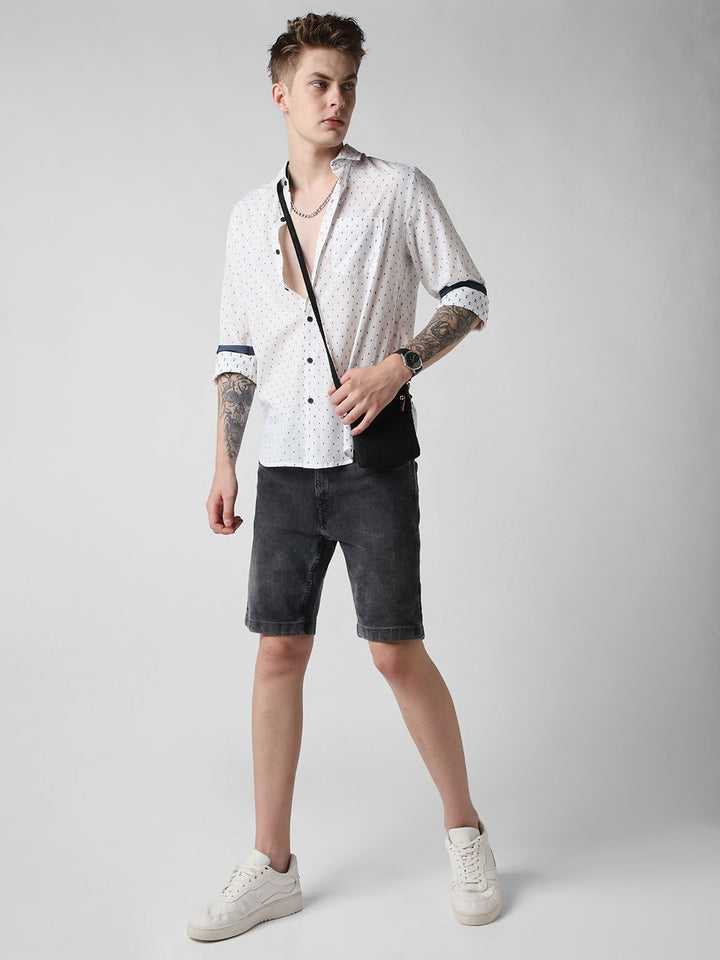 VASTRADO Men Classic Slim Fit Opaque Printed Casual Shirt