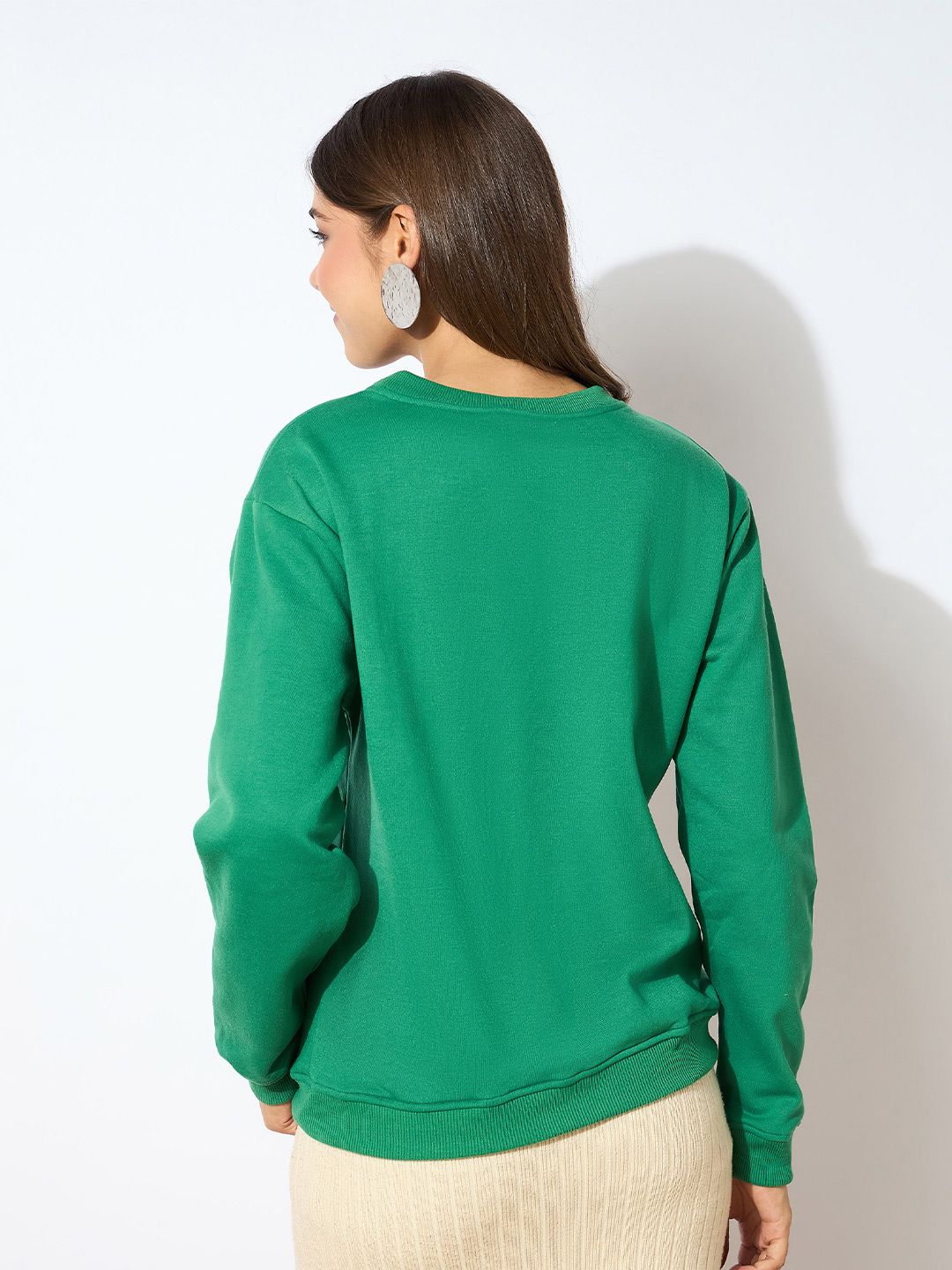 SASSAFRAS Women Green Printed Sweatshirt