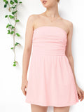 DressBerry Adorable Stylish Flared Bandeau Mini Dress
