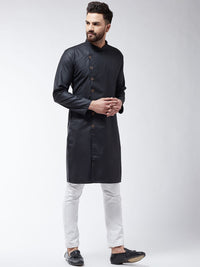 SOJANYA Lelaki Hitam Solid Kurta Lurus