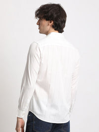 THE BEAR HOUSE Slim Fit Striped Spread Collar Cotton Shirt