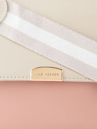 Lino Perros Beige & Peach-Coloured Colourblocked Handheld Bag with Detachable Sling Strap