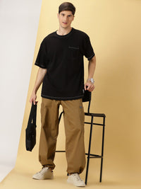 Thomas Scott Men Cricket Club Collection Parachute Loose Fit Mid Rise Pure Cotton Cargo-Style Trousers