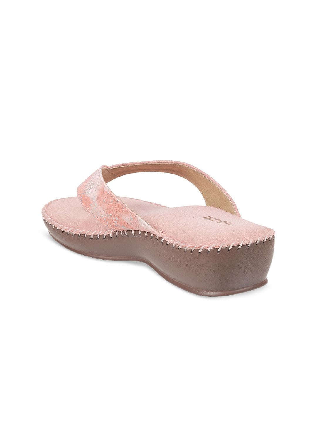 Mochi Women Pink Embellished T-Strap Flats