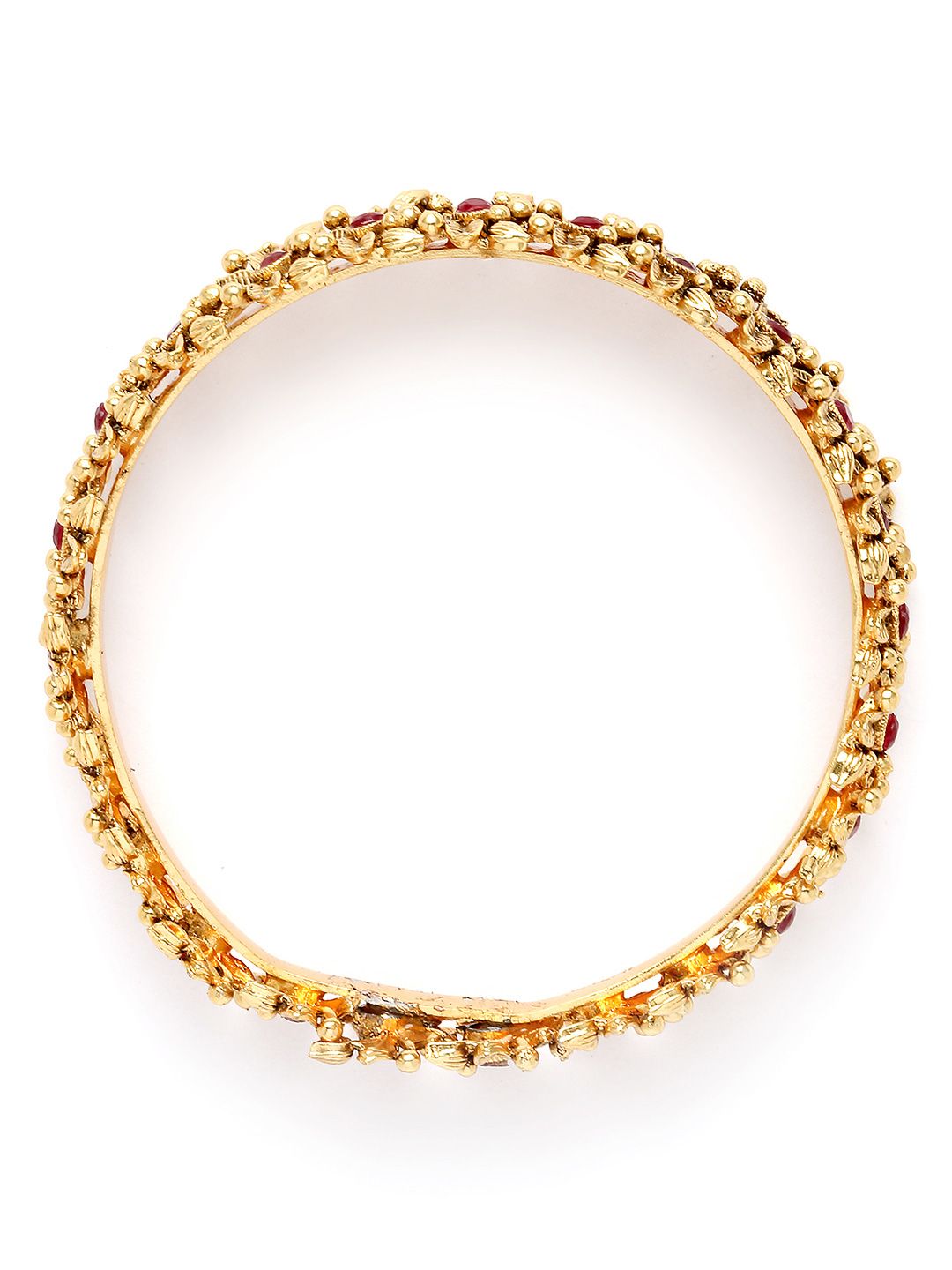 KARATCART Set Of 2 Gold-Plated Kundan-Studded Bangles