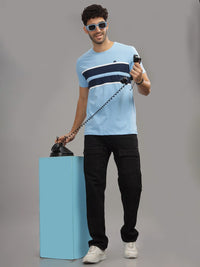 ADRO Colourblocked Regular Fit Cotton T-shirt