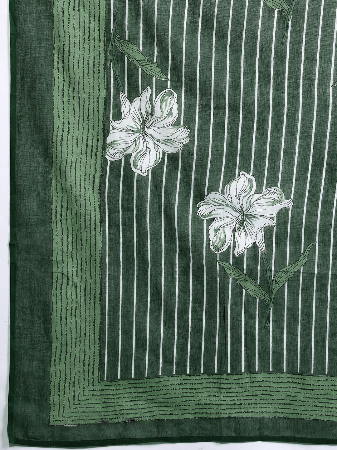 Indo Era Floral Printed Regular Pure Cotton Kurta with Trousers & Dupatta