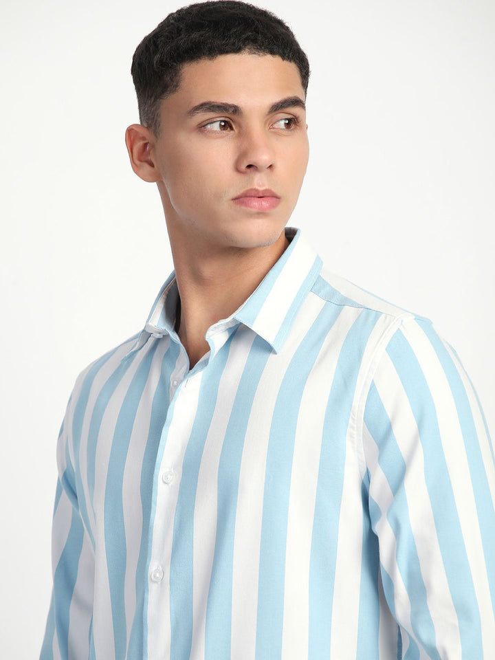 THE BEAR HOUSE Men Slim Fit Striped Casual Shirt