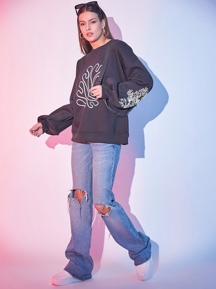 STREET 9 Graphic Printed Fleece Pullover