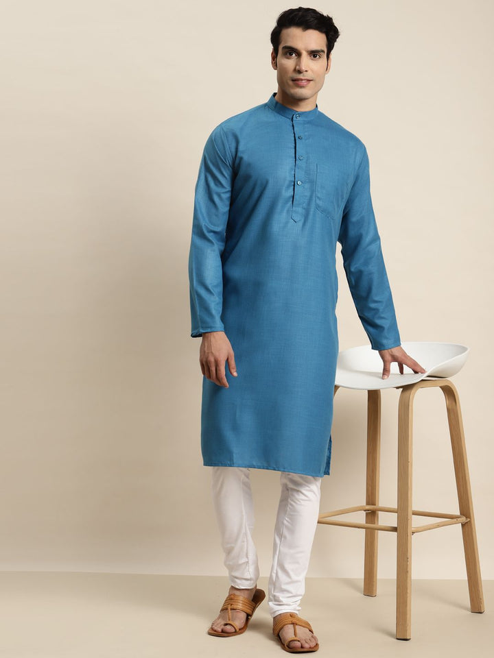 SOJANYA Lelaki Solid Kurta Lurus