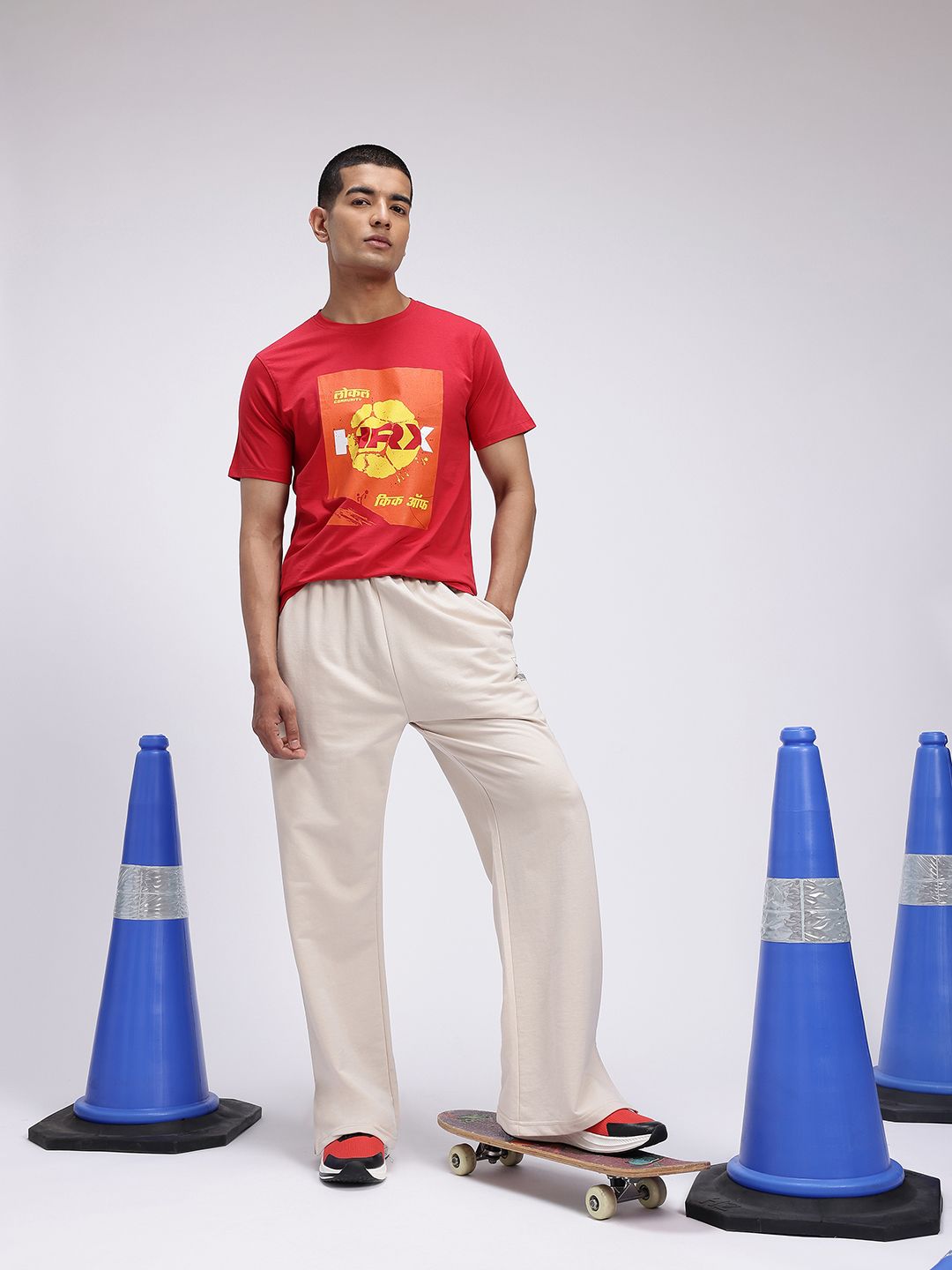 HRX by Hrithik Roshan Brand Logo Printed Pure Cotton Lifestyle T-shirt