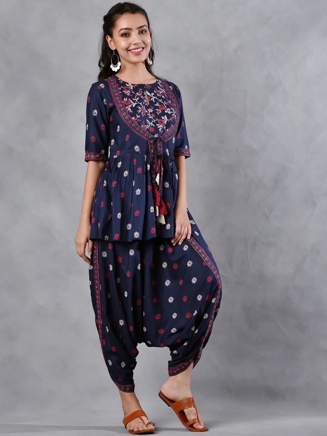Rustorange Floral Printed Co-Ord Set