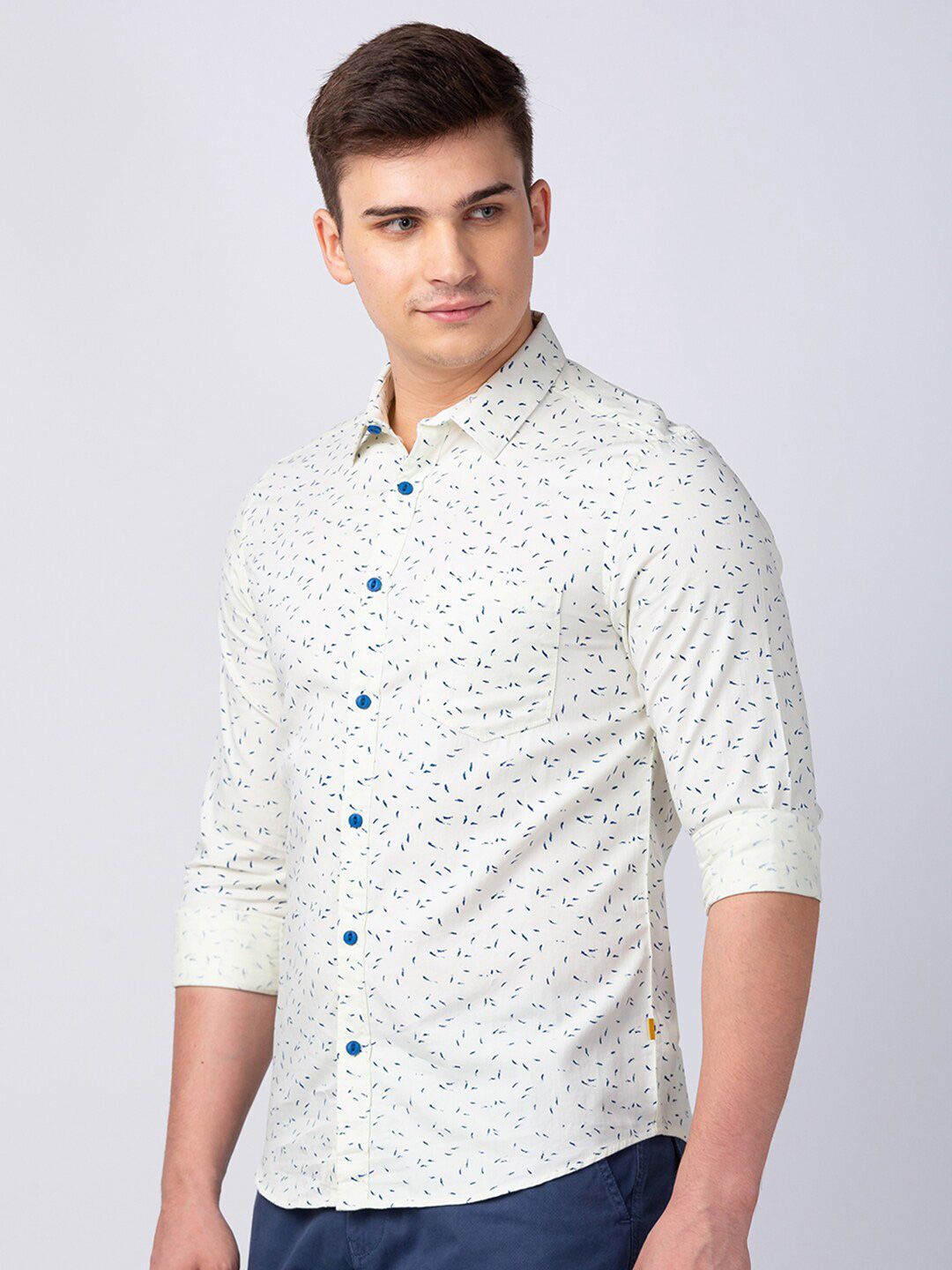 SPYKAR Men Classic Slim Fit Printed Casual Cotton Shirt