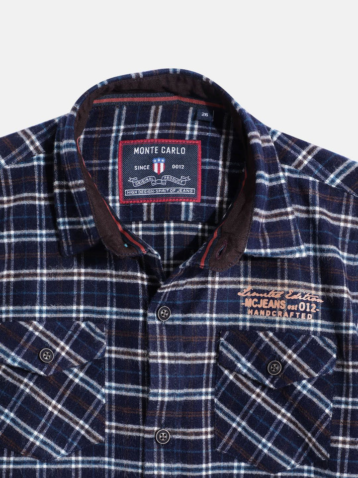 Monte Carlo Boys Checked Flannel Smart Fit Shirt
