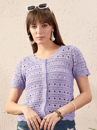 Sassafras Reka Bentuk Diri Leher Pusingan Rotet Rothet Baju Top Baju