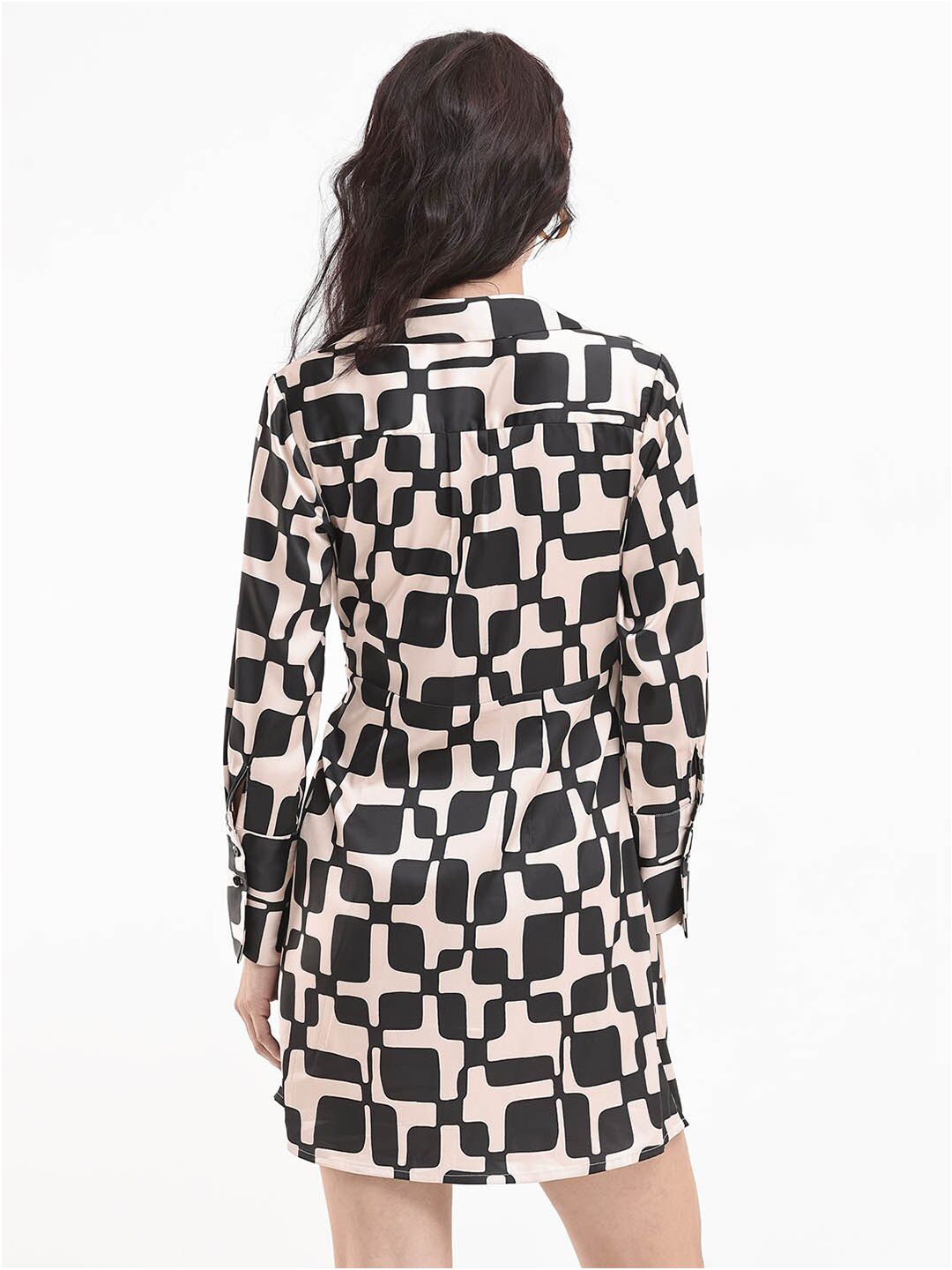 RAREISM Shirt Collar Wrap Mini Dress