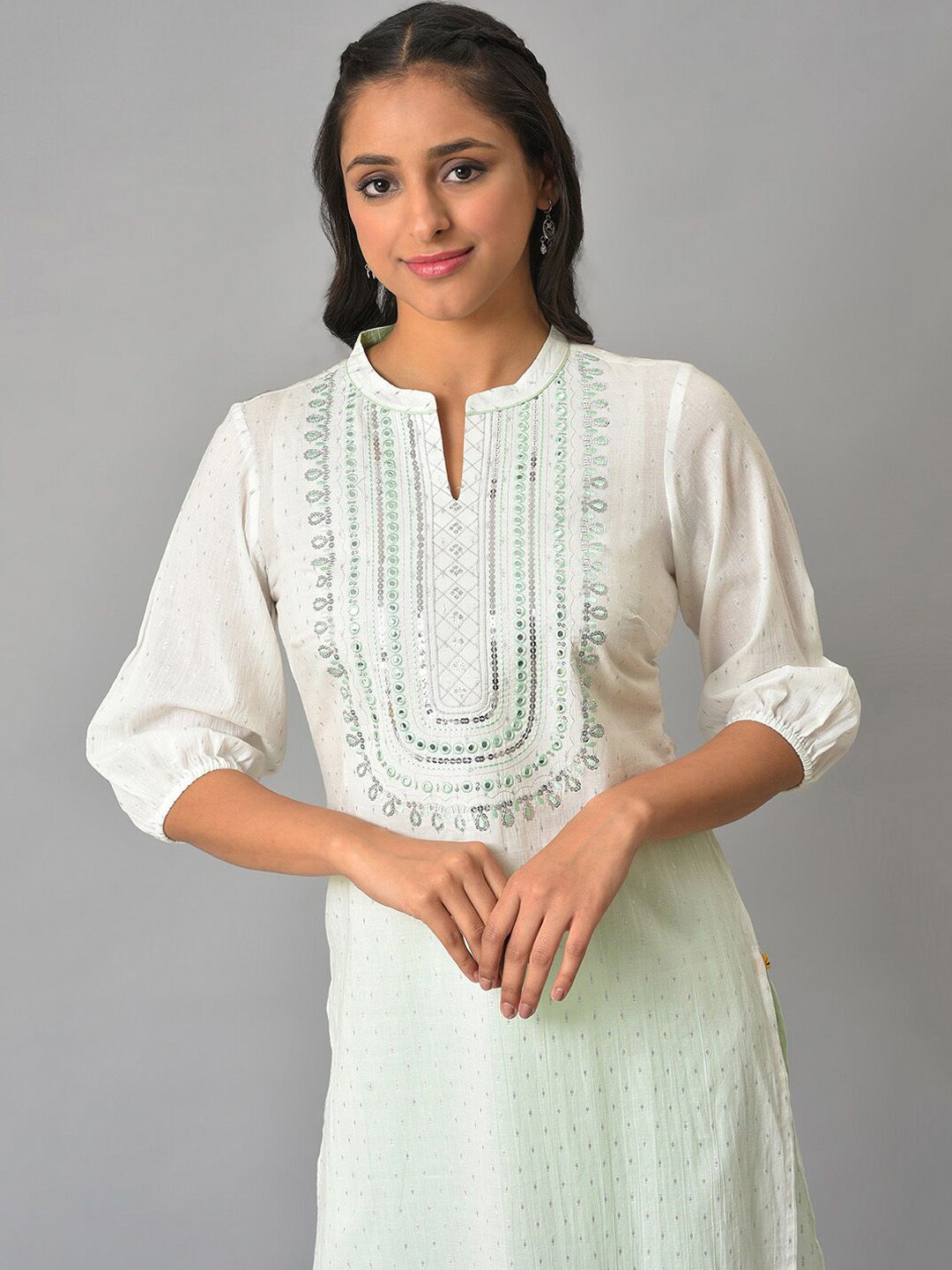 AURELIA Ethnic Motifs Yoke Design Sequence Kurta