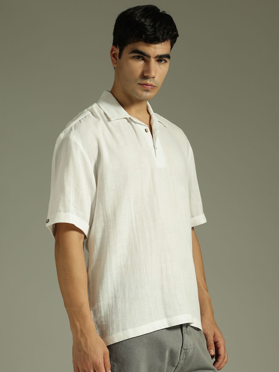 DENNISON Muslin Double Gauge Cotton Oversized Shirt