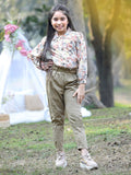 Cutiekins Girls Floral Printed Top with Trousers